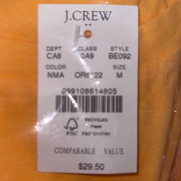 J. CREW Vintage Cotton Tee Crewneck Neon Mango Short Sleeve T-Shirt - Picture 7 of 9